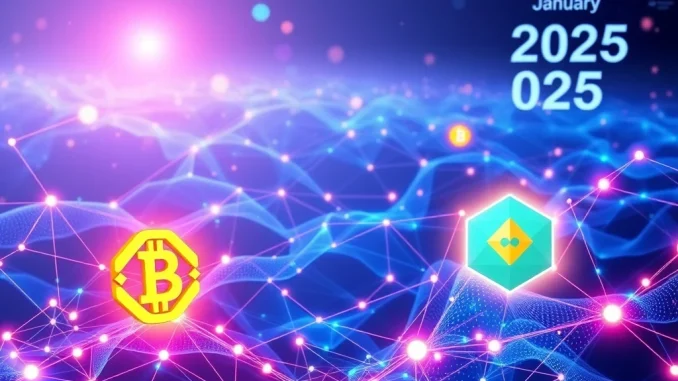 Three prominent cryptocurrency symbols, BNB, Polkadot, and Cosmos ATOM, stand resiliently on a digital landscape, representing top crypto staking opportunities.