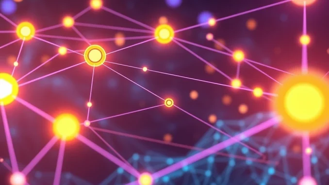 A digital representation of the Polkadot (DOT) network, highlighting its growth potential and the impact of the JAM upgrade on gas fees.