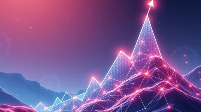 A vibrant chart illustrating PORTO crypto's explosive price surge, fueled by new blockchain partnerships and a innovative DeFi platform.