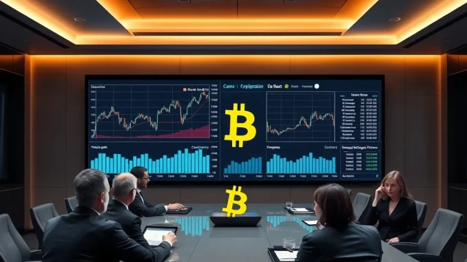 ProPhase Labs executives strategically integrating a major Bitcoin purchase into their financial portfolio, symbolizing institutional Bitcoin adoption for diversification.