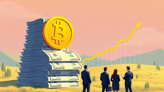 Chart showing a massive surge in corporate Bitcoin holdings, led by MicroStrategy's significant BTC investment.