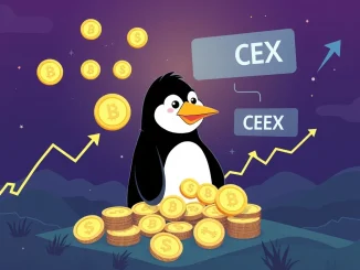 Pudgy Penguins PENGU tokens flowing into crypto exchanges, illustrating the deployer's large deposits and market implications.