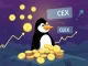 Pudgy Penguins PENGU tokens flowing into crypto exchanges, illustrating the deployer's large deposits and market implications.