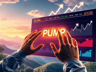 Illustrates the robust PUMP crypto market activity with charts, data points, and indicators of strong retail engagement and liquidity growth.