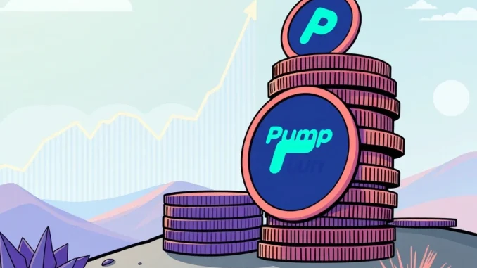 A chart illustrating Pump.fun's impressive PUMP token buyback, showing financial growth and platform commitment.