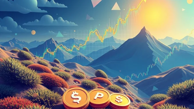 A dynamic chart showing a crypto price surge, with PUMP tokens prominently displayed, representing Pump.fun's new incentive program.