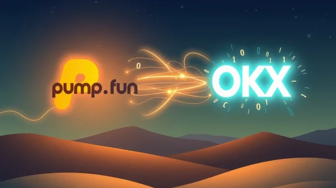 Pump.fun Transfer: Unveiling a Massive $9.19M PUMP Movement to OKX Visualization of a significant Pump.fun token transfer to OKX, highlighting the large on-chain movement of PUMP.