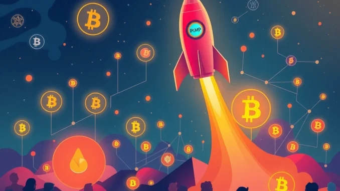 An abstract image depicting a PUMP Token's explosive surge, symbolizing the optimism surrounding Pump.fun's crypto community incentives.
