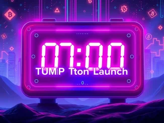 A digital countdown clock ticking down to the PUMP token launch, symbolizing the highly anticipated event for Pump.fun participants.