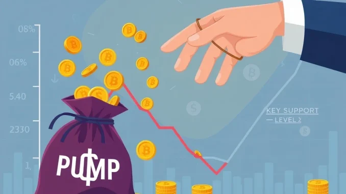 PUMP Token's Alarming Plunge: $19.6M Crypto Buyback Fails to Halt 8% Drop A chart illustrating the PUMP token's significant price drop despite a substantial crypto buyback effort.
