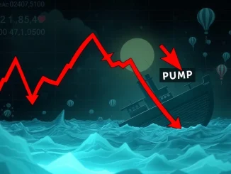 Chart illustrating the dramatic PUMP token price drop, symbolizing market volatility and investor concern.