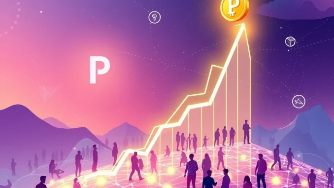 Dynamic graph showing PUMP token's explosive surge, representing Pump.fun's anticipated crypto incentive program on the Solana blockchain.