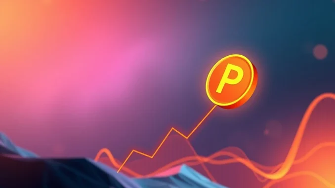 A dynamic graph showing Pump.Fun Token's price surging upwards, symbolizing growth driven by new crypto incentives.