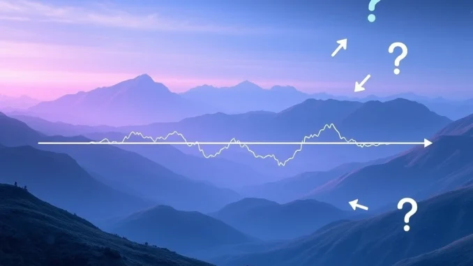 A digital chart showing PYTH price consolidating, representing market indecision and low trading volume.