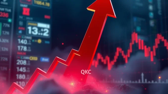 QKC cryptocurrency price crash with extreme volatility shown on a graph