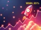 QKC token rocketing upward on a cryptocurrency price chart showing massive gains