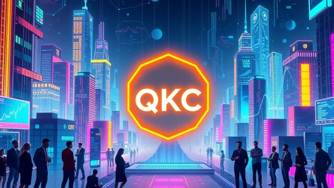 QKC Skyrockets 3689.12%: The Stunning Comeback Fueled by Strategic Shifts QKC cryptocurrency logo glowing amid blockchain growth and community collaboration
