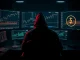 Illustrates a **Radiant Capital** hacker's digital profit growth from stolen funds through ETH trading, symbolizing cybercrime's financial gains.