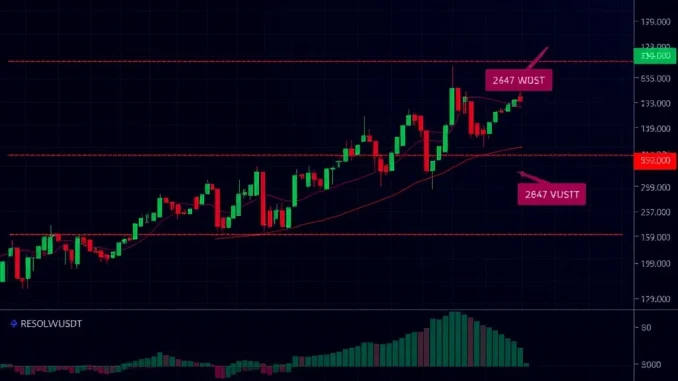 Resolv (RESOLVUSDT) crypto trading chart showing bearish trends and key support levels