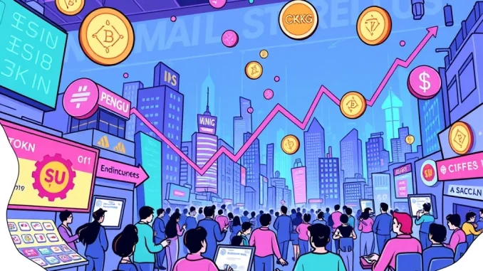 Retail Crypto Frenzy: Niche Tokens See 10x Visibility Surge Amid Altseason Hype Retail crypto investors driving visibility for niche tokens like PENGU and CKB.