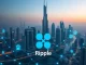 A secure digital representation of property deeds against a backdrop of Dubai's skyline, illustrating Ripple's role in Dubai real estate tokenization.