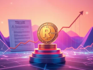 Ripple RLUSD stablecoin securely positioned, symbolizing its top ranking and adherence to GENIUS Act, fostering crypto trust.