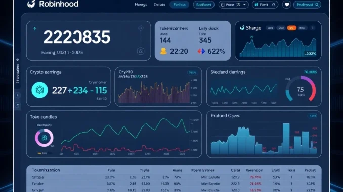 Robinhood Q2 2025 earnings dashboard highlighting crypto revenue and tokenization trends