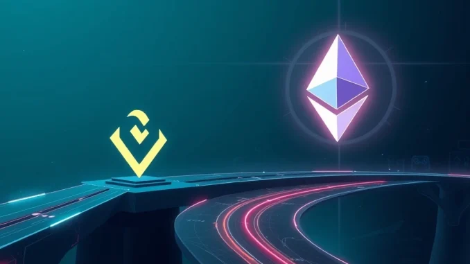 Visualizing Ronin Network's strategic migration to Ethereum L2, symbolizing enhanced scalability and future growth for the gaming blockchain.