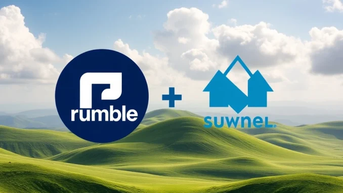 Illustrative image of Rumble and Northern Data logos merging, symbolizing a strategic acquisition to expand GPU cloud capabilities.