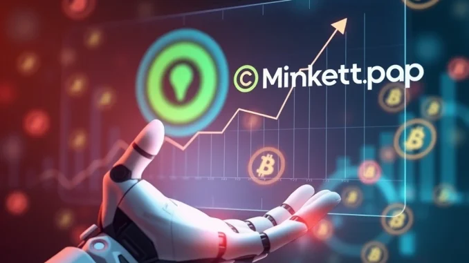 A digital chart illustrating explosive growth for RUVI AI, symbolizing its CoinMarketCap listing and high ROI potential.