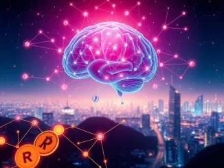 An AI-powered network demonstrating cross-border transactions, symbolizing Ruvi AI's innovation and its impact on XRP News Today.