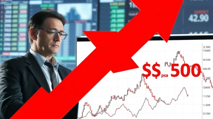 Tom Lee's warning on S&P 500 drop risk, illustrating market volatility and investor caution against speculative stocks.