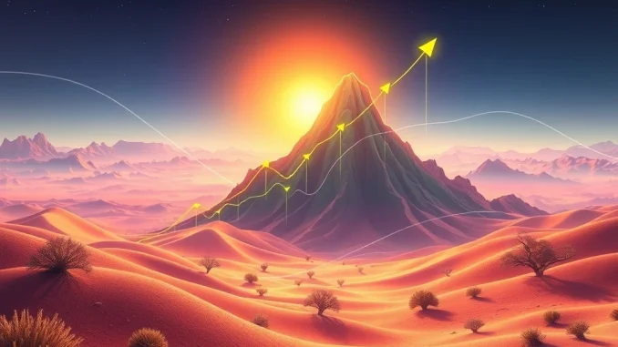 SAHARA Crypto: Unprecedented 4051% Surge Ignites Market Excitement A vibrant graph showing the SAHARA crypto price surge, symbolizing rapid growth and market excitement and innovation.