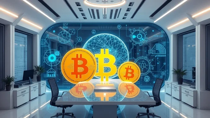 Satsuma Technology's bold Bitcoin treasury strategy in a futuristic office setting.