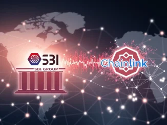 SBI Group and Chainlink logos symbolizing their strategic partnership to advance institutional digital asset adoption.