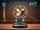 A gavel symbolizes the Second Circuit's crucial dismissal approval in the SEC v. Ripple case, impacting XRP.
