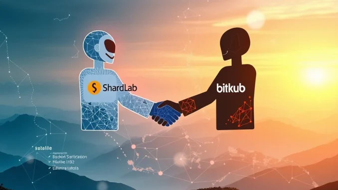 ShardLab Bitkub Partnership handshake, symbolizing a strategic collaboration to drive Web3 growth and crypto expansion in Southeast Asia.