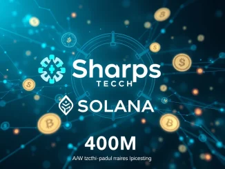 Sharps Tech securing $400M for a Solana treasury, symbolizing significant crypto investment with ParaFi and Pantera Capital backing.