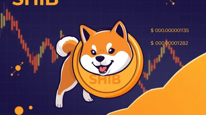 SHIB token price drop with critical support levels highlighted
