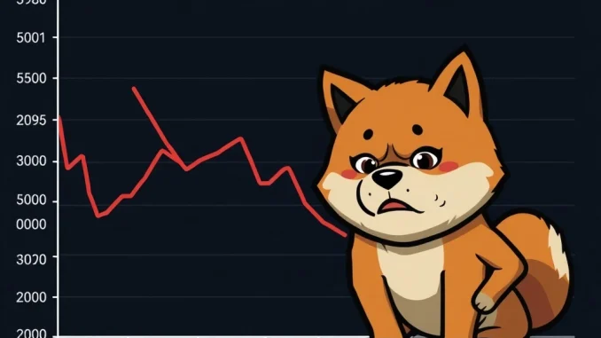 Shiba Inu (SHIB) Price Plummets: Critical $0.000015 Resistance Breach Sparks Fears of Further Decline Shiba Inu (SHIB) price chart showing sharp decline amid crypto sell-off