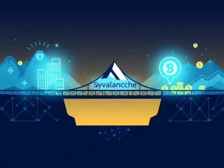 Depicts SkyBridge Capital's $300M SkyBridge tokenization initiative on the Avalanche blockchain, bridging traditional finance with digital assets.