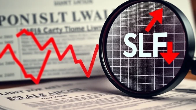 A dramatic chart depicting SLF crypto's plunge, symbolizing extreme volatility and the impact of regulatory scrutiny on the digital asset market.