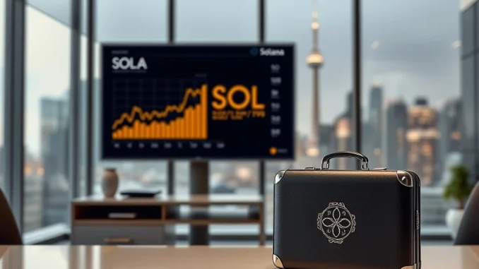 SOL Strategies' significant **SOL holdings** displayed on a digital screen, representing their strategic investment in Solana.