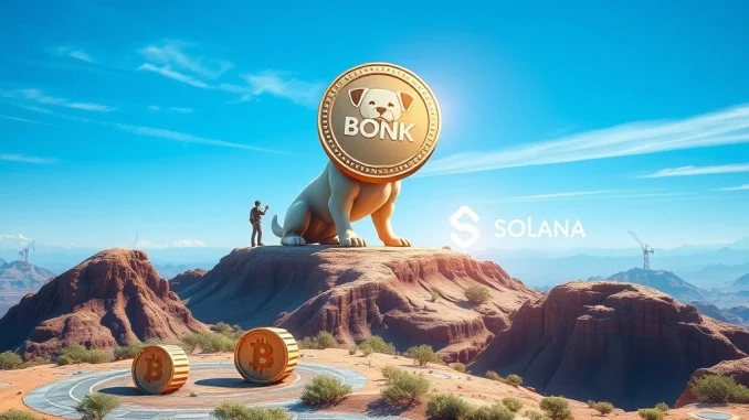 A visual representation of BONK's overwhelming presence on Solana, symbolizing a significant shift in the crypto market away from short-lived 'pump tokens' towards more sustainable assets. This image captures the essence of recent Solana News.