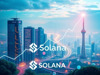 A visual representation of Solana's remarkable recovery, showing SOL crypto's price rebounding after a market downturn, highlighting blockchain technology's strength.