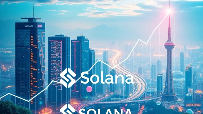 A visual representation of Solana's remarkable recovery, showing SOL crypto's price rebounding after a market downturn, highlighting blockchain technology's strength.