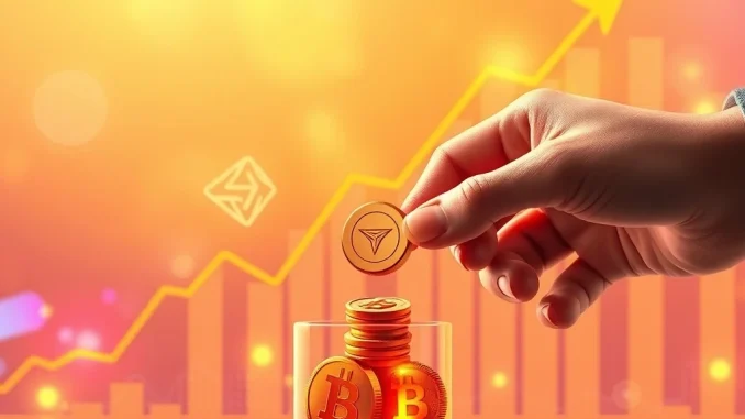 A financial chart depicting growth, with Solana (SOL) branding, symbolizing the surging Solana ETF inflow and investor confidence.