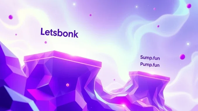 Solana News Today: Letsbonk's Astonishing Triumph Captures 82% Bonding Curve Volume Graph showing Letsbonk's remarkable growth in Solana bonding curve volume, outperforming Pump.fun.