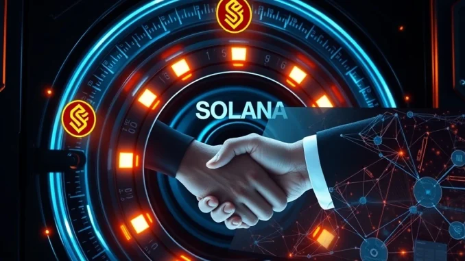 Solana Staking: Liquid Collective's LsSOL Unlocks Revolutionary Institutional Access A secure digital vault representing institutional crypto staking on Solana, highlighting the LsSOL token launch.