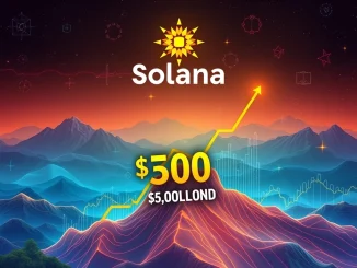 Solana (SOL) logo triumphantly rising, symbolizing its reclaimed $100 billion market cap and strong SOL price surge.